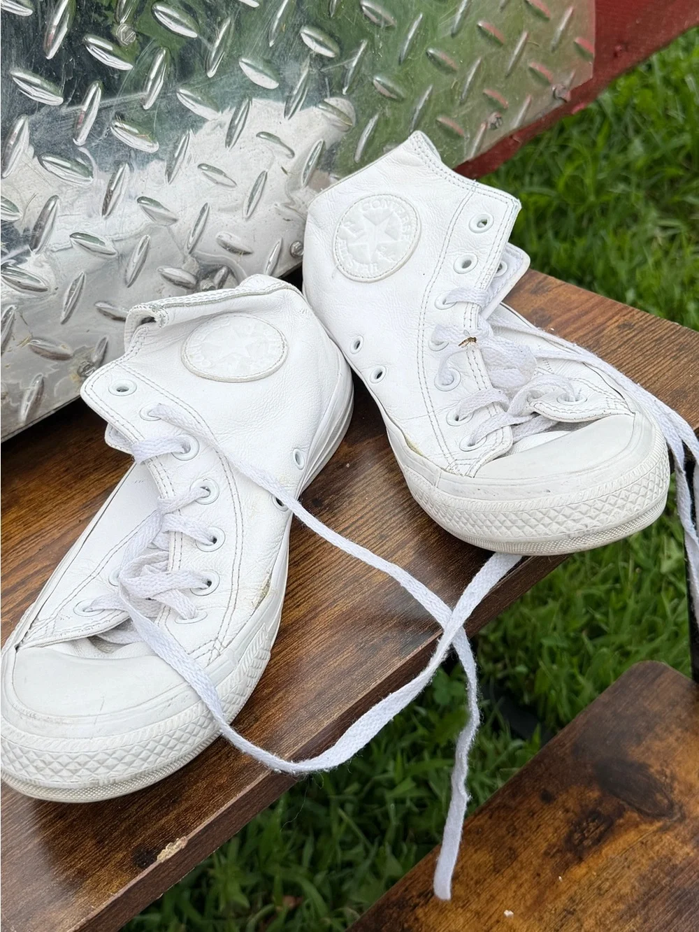 Converse White High-Top Sneakers